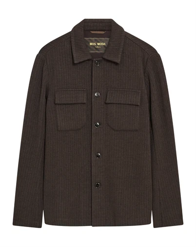 Mos Mosh Gallery - MMGAustin Knit Overshirt - Black Coffee